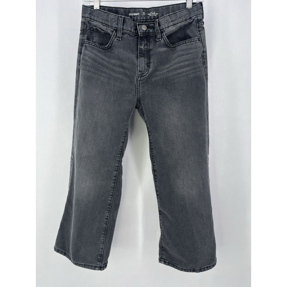 Old Navy Girls High Rise Baggy Wide-Leg Black Rinse Denim Jeans Size 10 Plus
